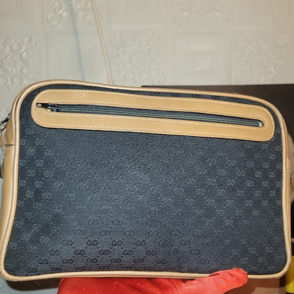 Gucci MICRO GG Canvas/Leather Black/Brown Large Rare New Clutch AUTHENTIC VINTAG - Picture 15 of 16